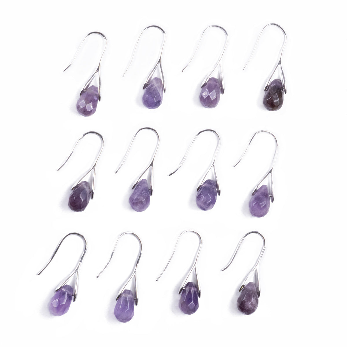 Aros Minimalista de Piedra Amatista