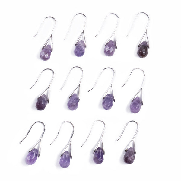 Aros Minimalista de Piedra Amatista