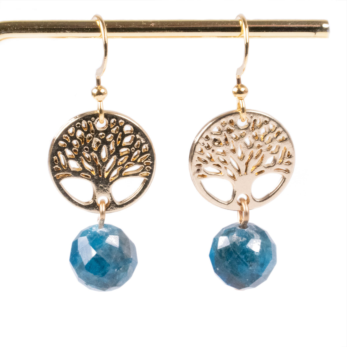 Aros de Apatita Azul y árbol de la vida