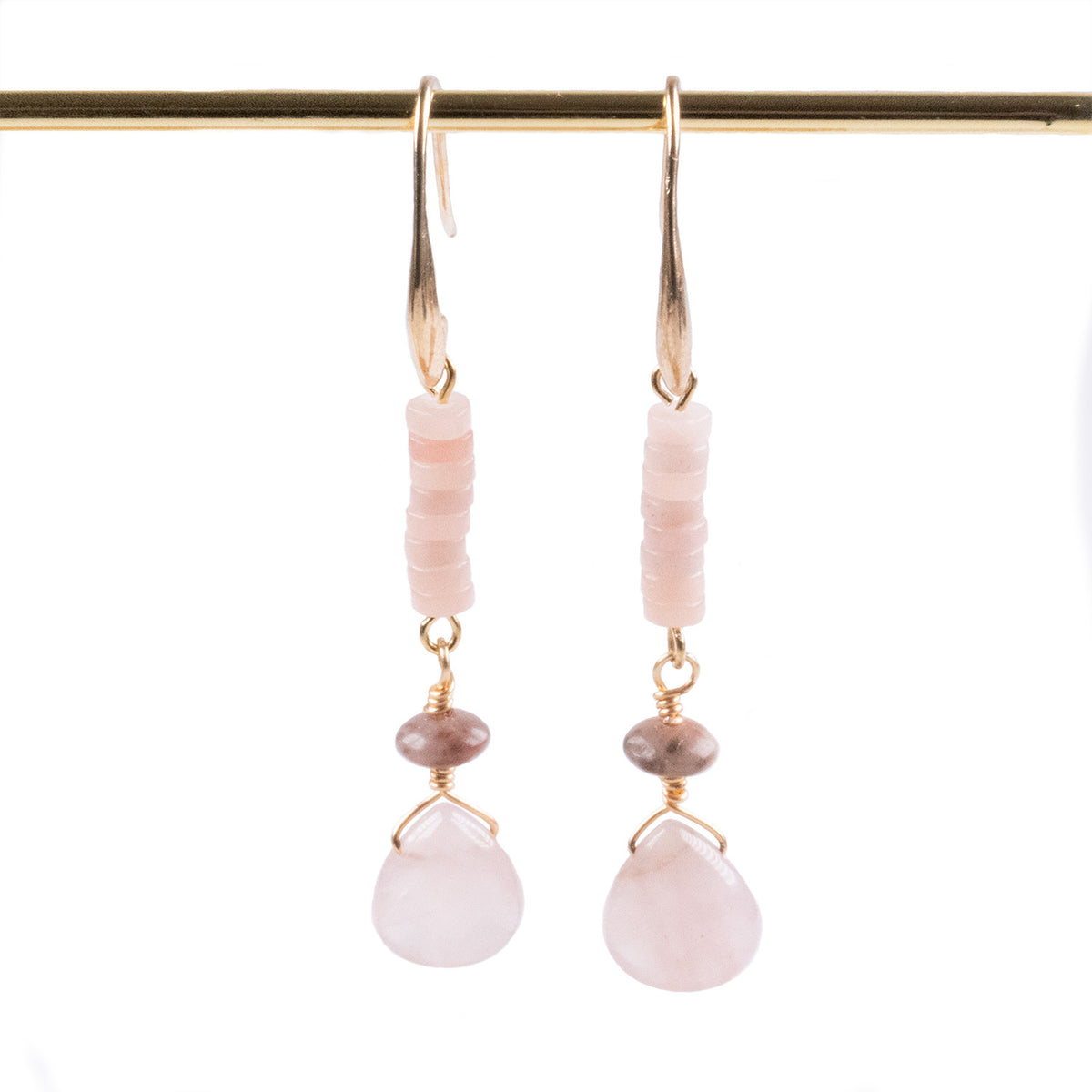 Aros colgantes de Cuarzo Natural