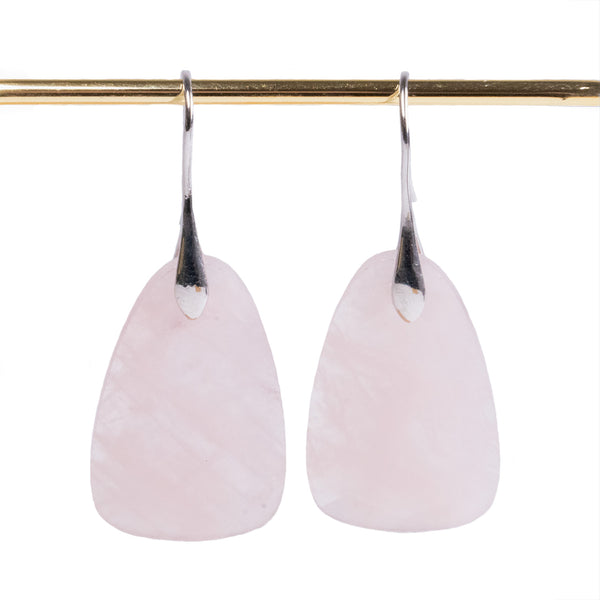 Aros de Cuarzo Rosado Natural