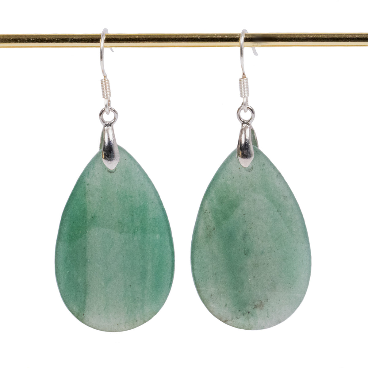 Aros de Aventurina Verde Natural