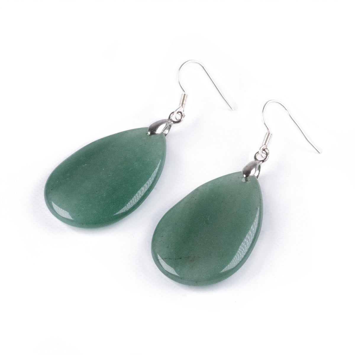 Aros de Aventurina Verde Natural