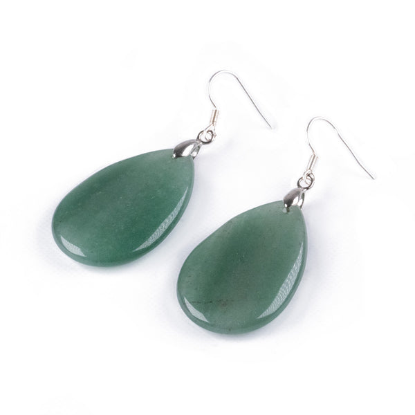 Aros de Aventurina Verde Natural