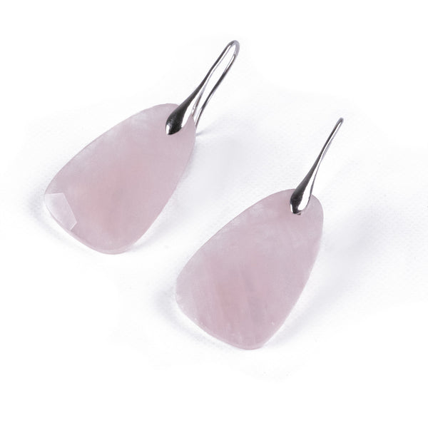 Aros de Cuarzo Rosado Natural