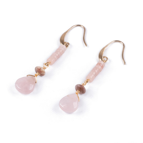 Aros colgantes de Cuarzo Natural