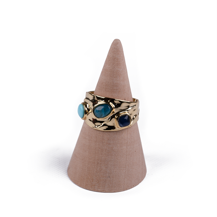 Anillo Multipiedra Dorado Cósmico 💫