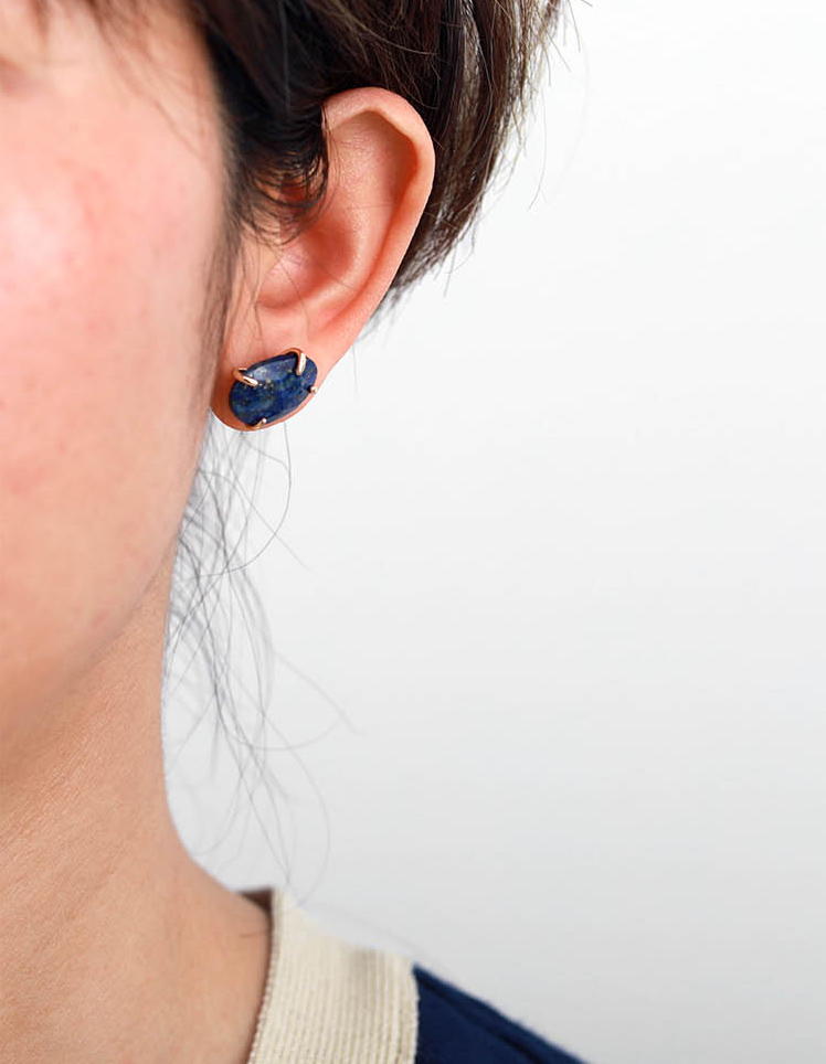 Aros Piedra Natural Lapislázuli Ovalados