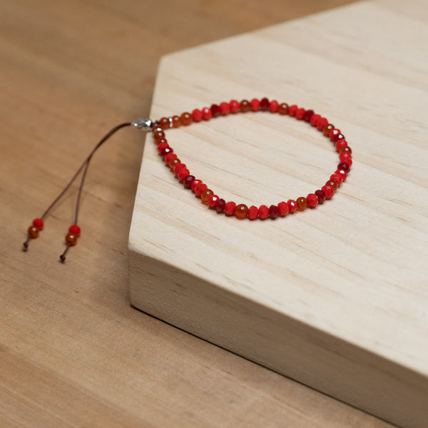 Pulsera de piedra natural 3mm con cuentas de Ónix Rojo