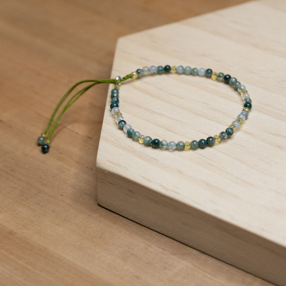 Pulsera de piedra natural 3mm con cuentas de ónix y agata
