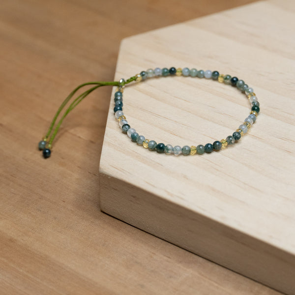 Pulsera de piedra natural 3mm con cuentas de ónix y agata