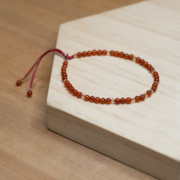 Pulsera de piedra natural 3mm con cuentas de Ágata Rojo