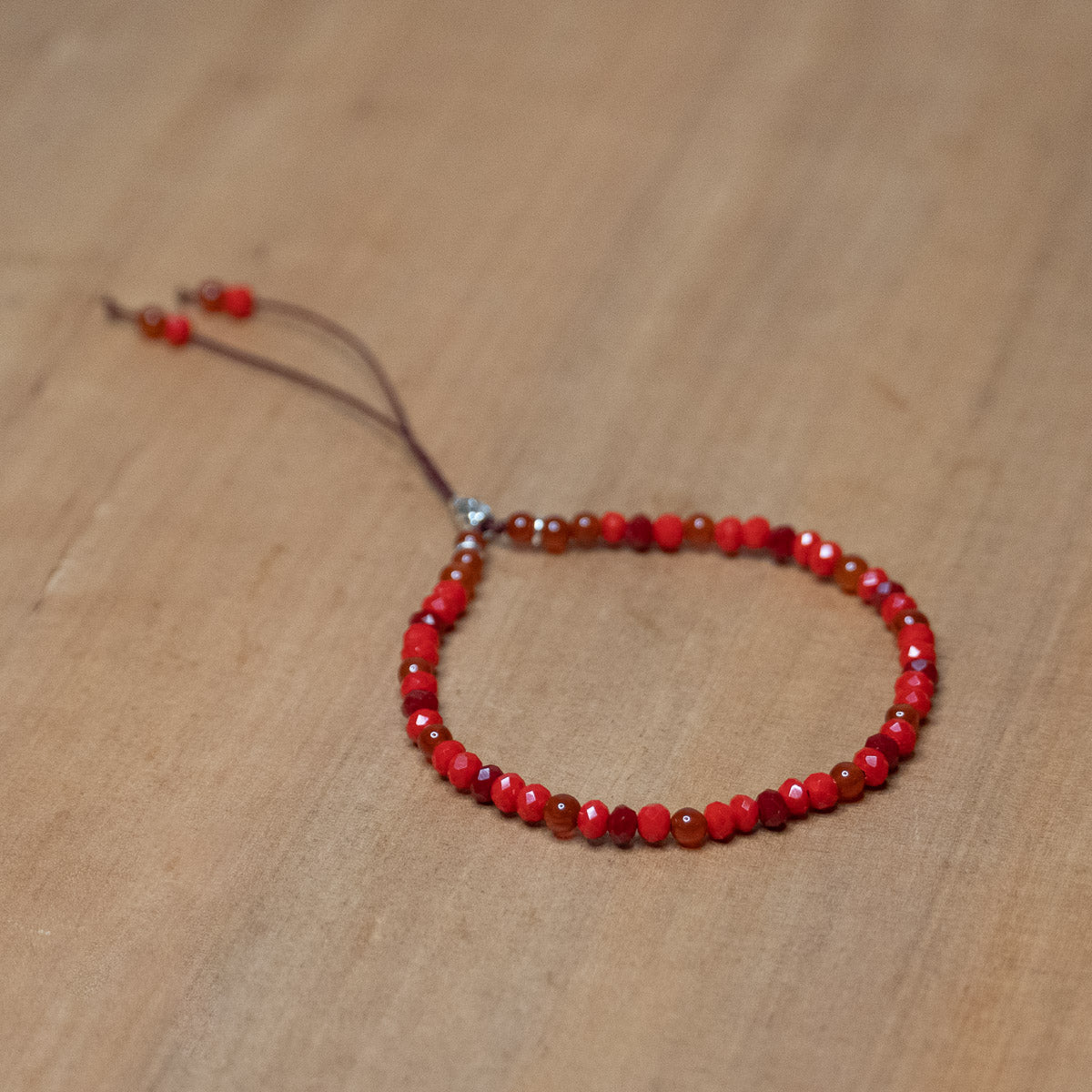 Pulsera de piedra natural 3mm con cuentas de Ónix Rojo