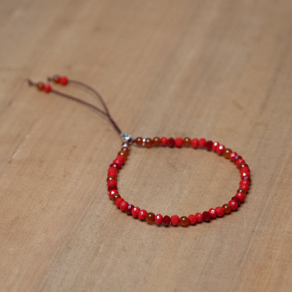 Pulsera de piedra natural 3mm con cuentas de Ónix Rojo