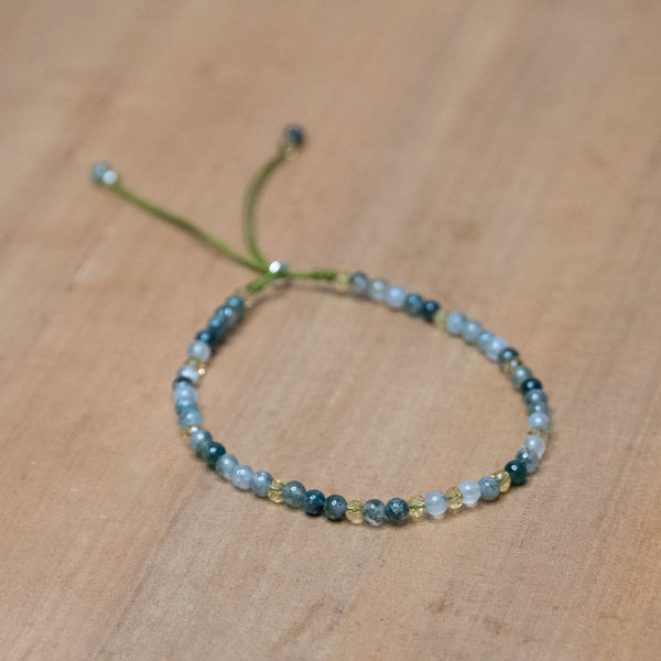 Pulsera de piedra natural 3mm con cuentas de ónix y agata
