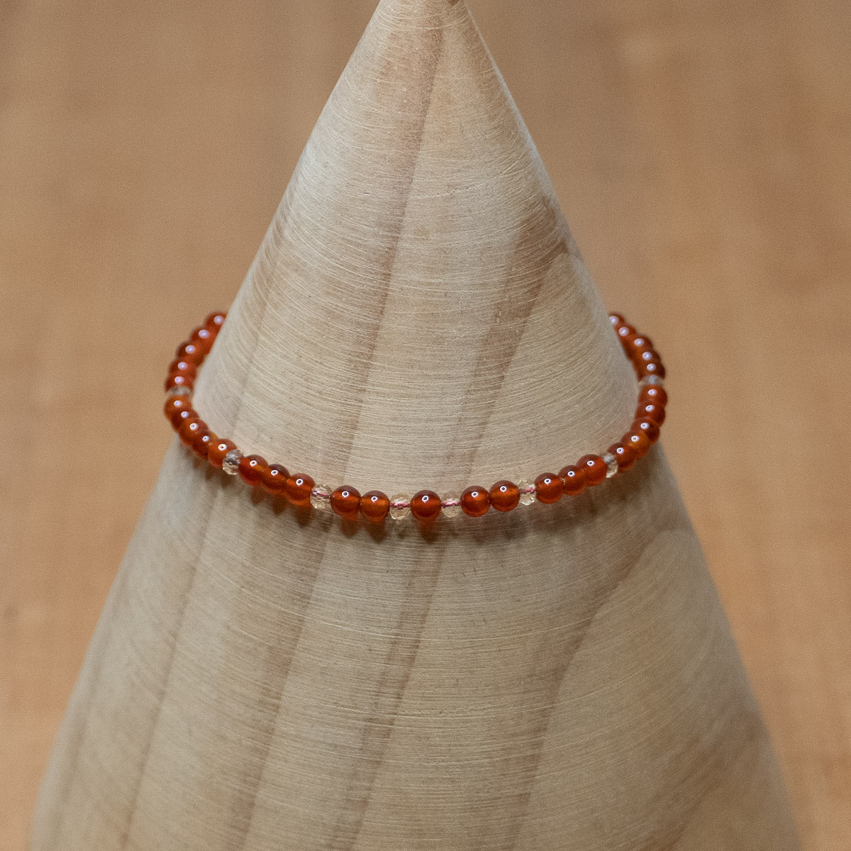 Pulsera de piedra natural 3mm con cuentas de Ágata Rojo
