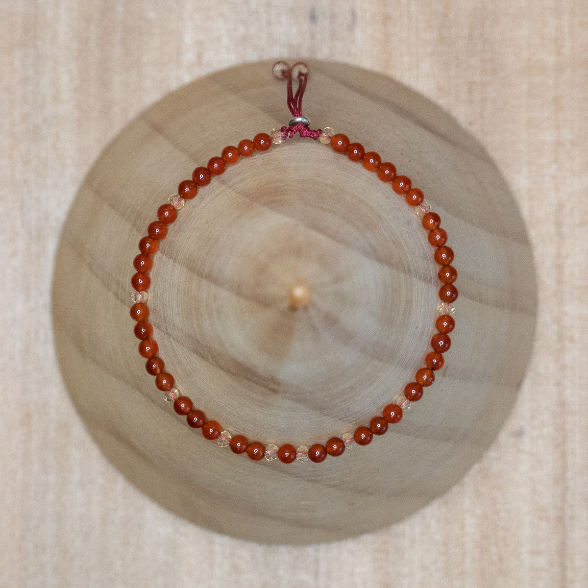 Pulsera de piedra natural 3mm con cuentas de Ágata Rojo