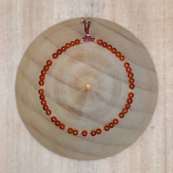 Pulsera de piedra natural 3mm con cuentas de Ágata Rojo