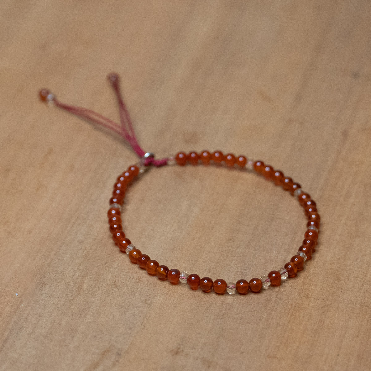 Pulsera de piedra natural 3mm con cuentas de Ágata Rojo