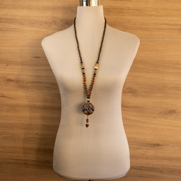 Collar Budista Nepalí colgante grande - Hojas