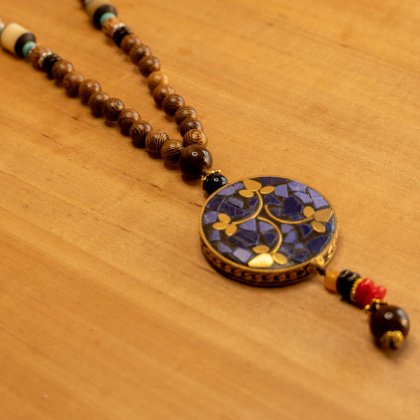 Collar Budista Nepalí colgante grande - Hojas