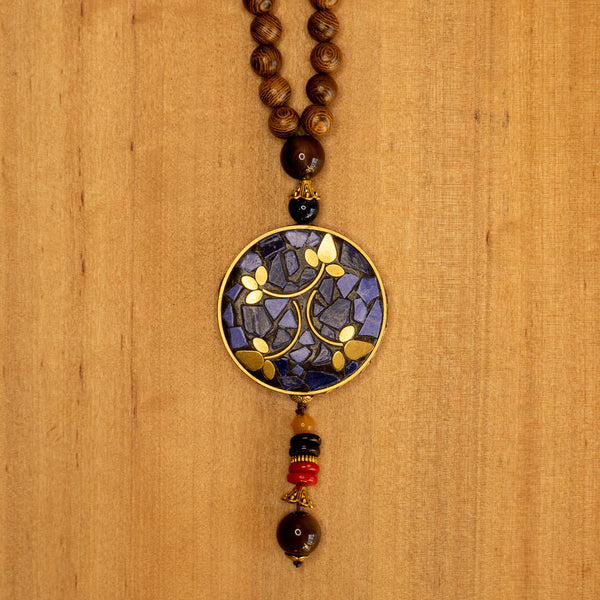 Collar Budista Nepalí colgante grande - Hojas