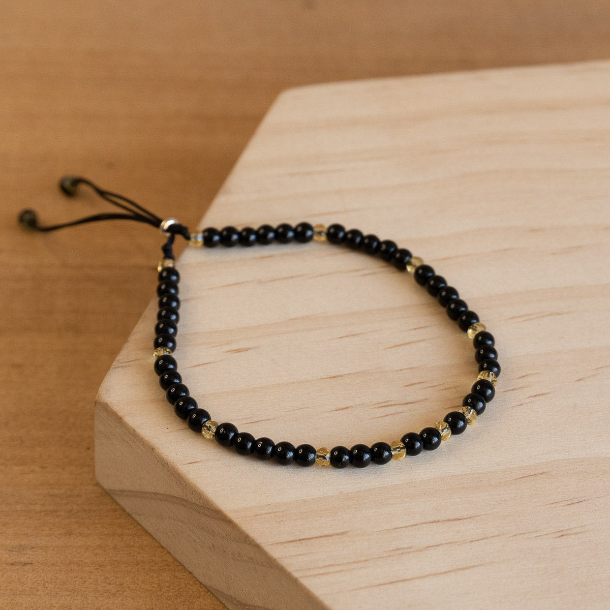 Pulsera de piedra natural 3mm con cuentas de Ónix Negro