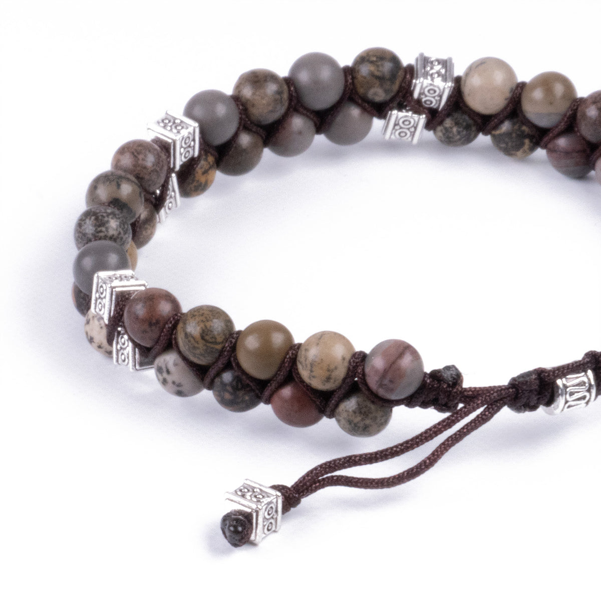 Pulsera de piedra trenzado - Jaspe étnico