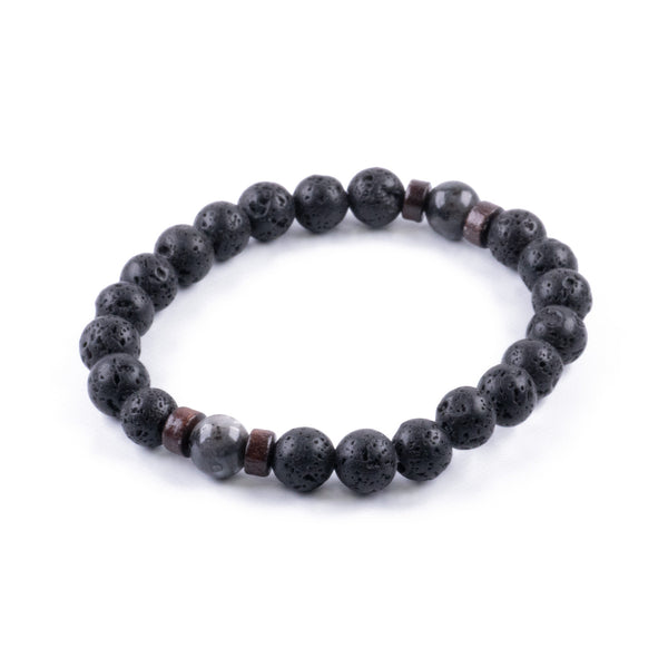 Pulsera de Piedra <br>volcánica y Lunar