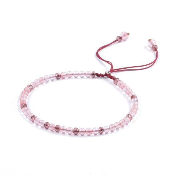 Pulsera Cuarzo Rosado Minimalista de Piedra Natural