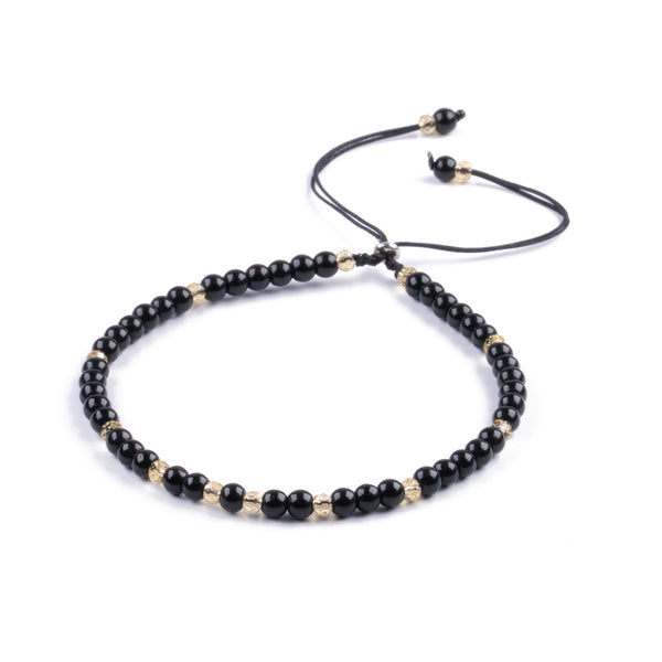 Pulsera de piedra natural 3mm con cuentas de Ónix Negro