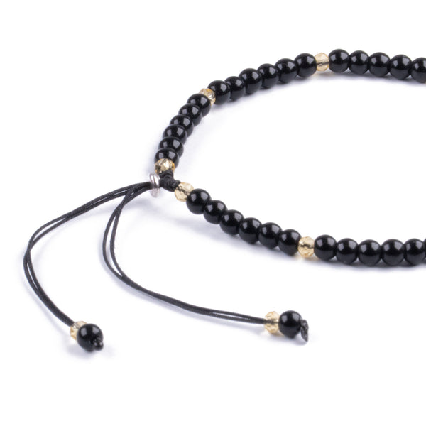 Pulsera de piedra natural 3mm con cuentas de Ónix Negro
