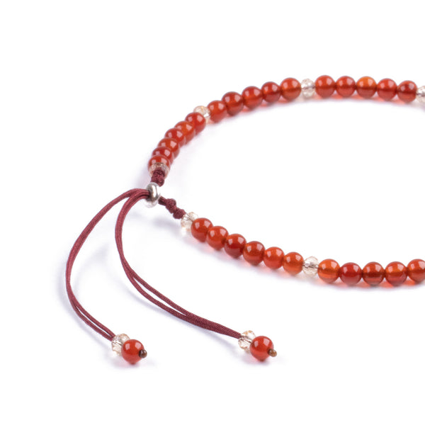 Pulsera de piedra natural 3mm con cuentas de Ágata Rojo