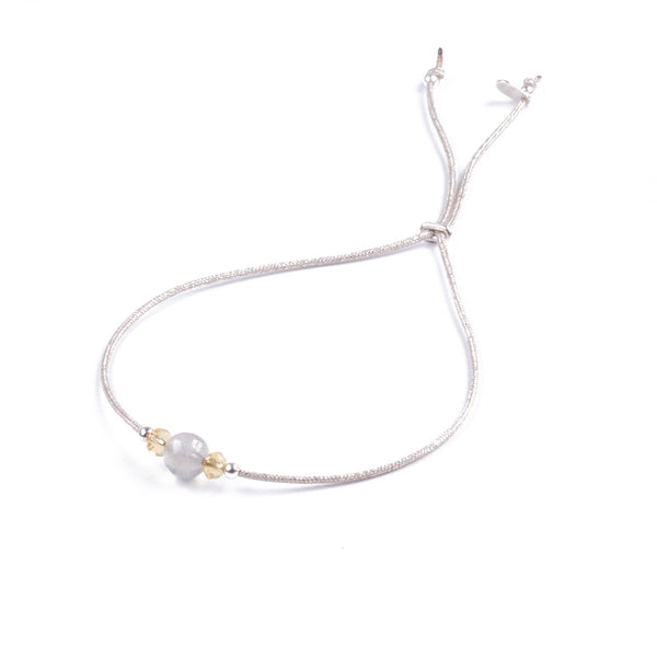 Pulsera Minimalista con Piedra lunar y plata 925