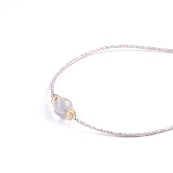 Pulsera Minimalista con Piedra lunar y plata 925