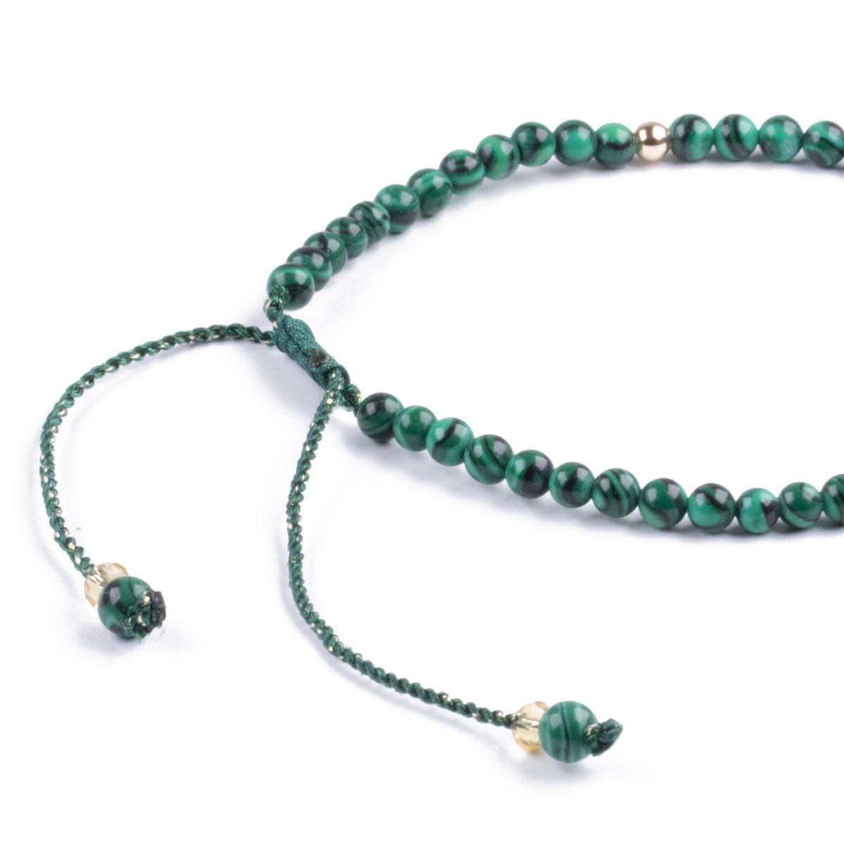 Pulsera de piedra natural 3mm con cuentas de Malaquita