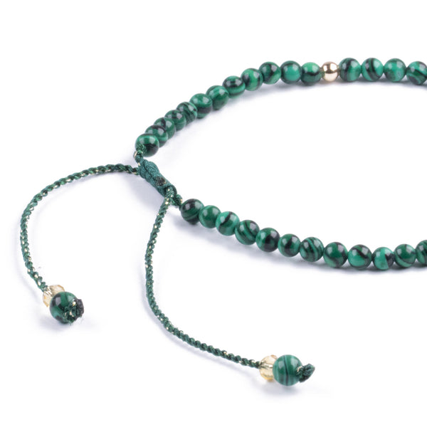Pulsera de piedra natural 3mm con cuentas de Malaquita