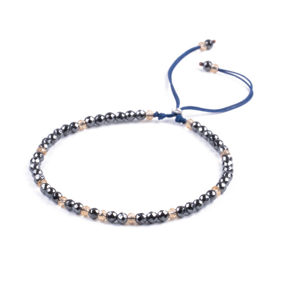 Pulsera de piedra natural 3mm con cuentas de Marcasita