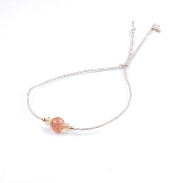 Pulsera Minimalista con Cuarzo Rosa y plata 925