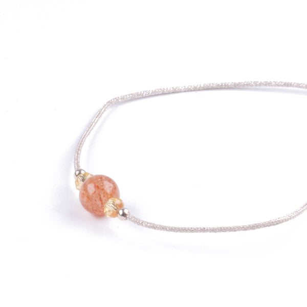 Pulsera Minimalista con Cuarzo Rosa y plata 925