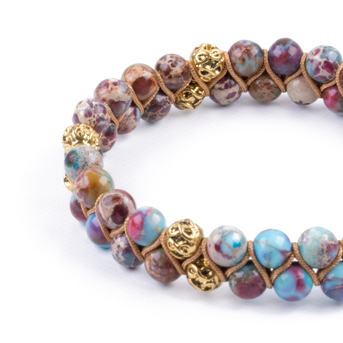 Pulsera de Piedra Natural - Jaspe Morado Trenzado