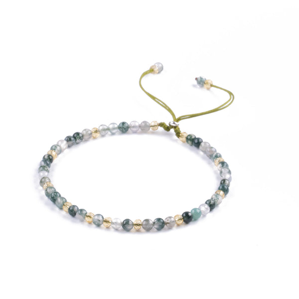 Pulsera de piedra natural 3mm con cuentas de ónix y agata