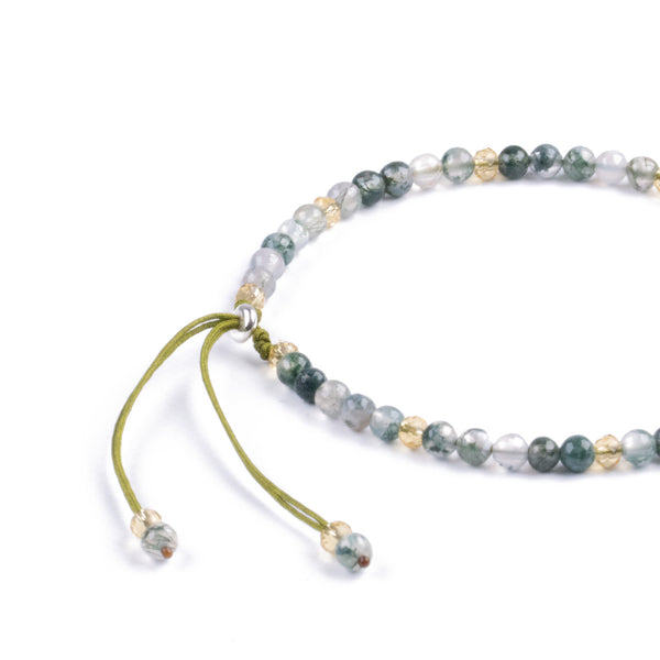 Pulsera de piedra natural 3mm con cuentas de ónix y agata