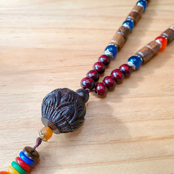 Collar Nepalí de Madera -  Flor de Loto