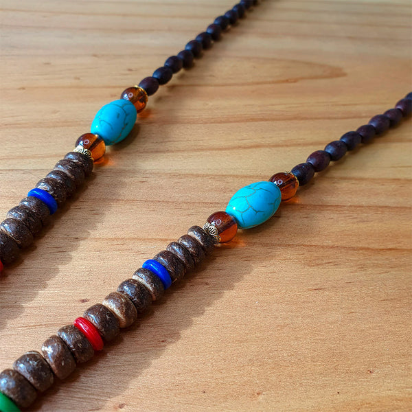 Collar Nepalí de Madera - Om Mani Padme Hum