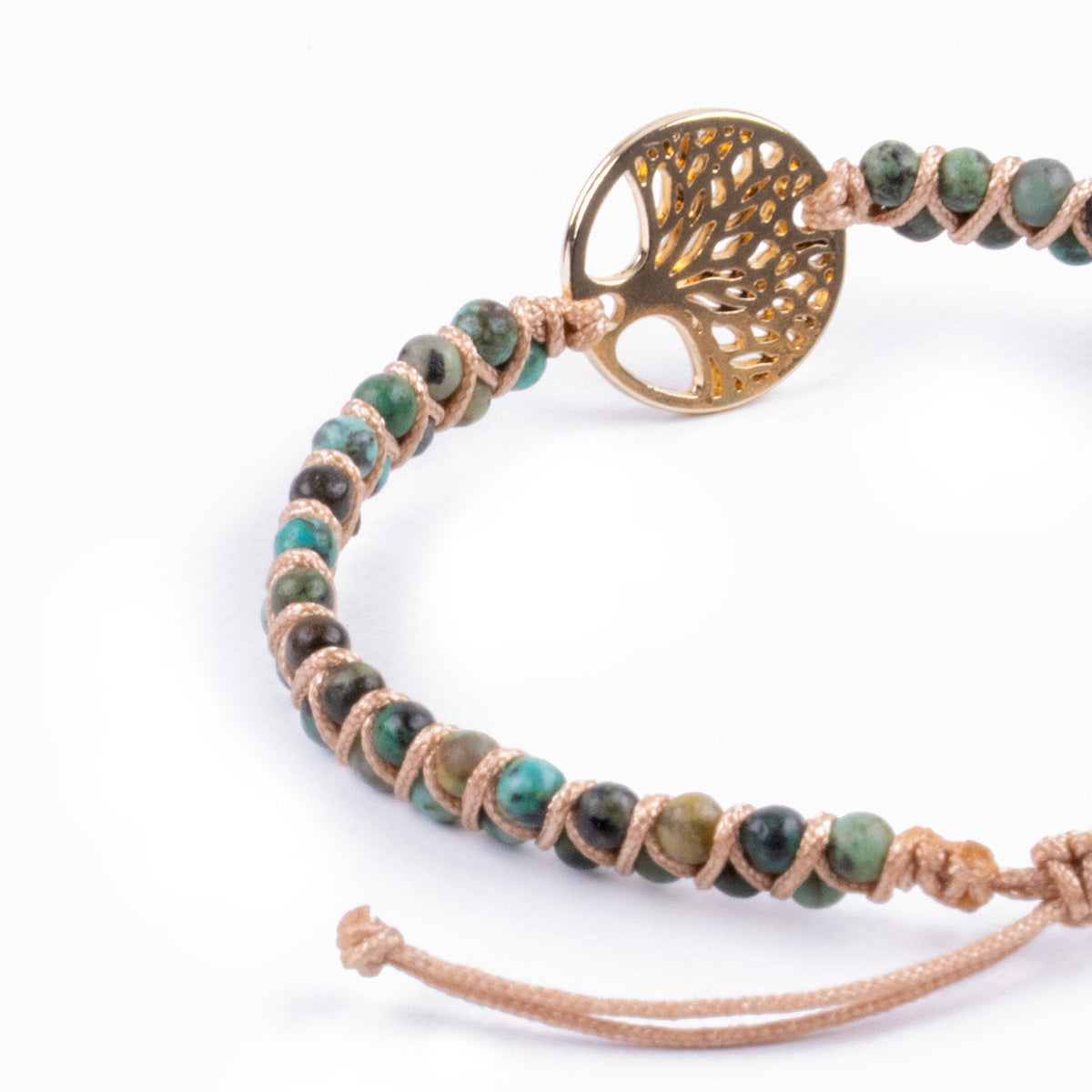 Pulsera de Piedra Natural - Jaspe africano y árbol de la vida