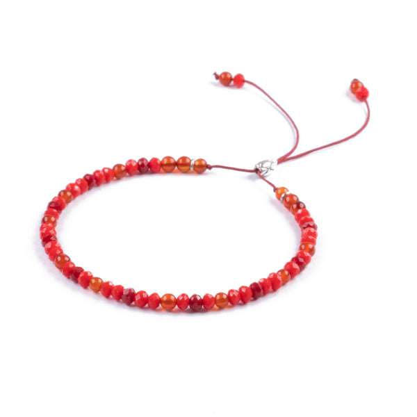 Pulsera de piedra natural 3mm con cuentas de Ónix Rojo