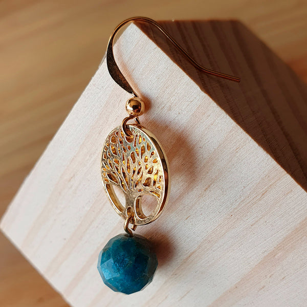 Aros de Apatita Azul y árbol de la vida