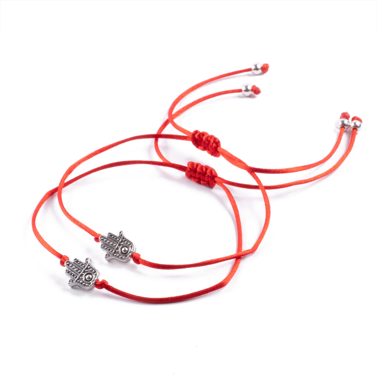 Conjunto pulseras del Deseo - Hilo Rojo con Mano de Fátima