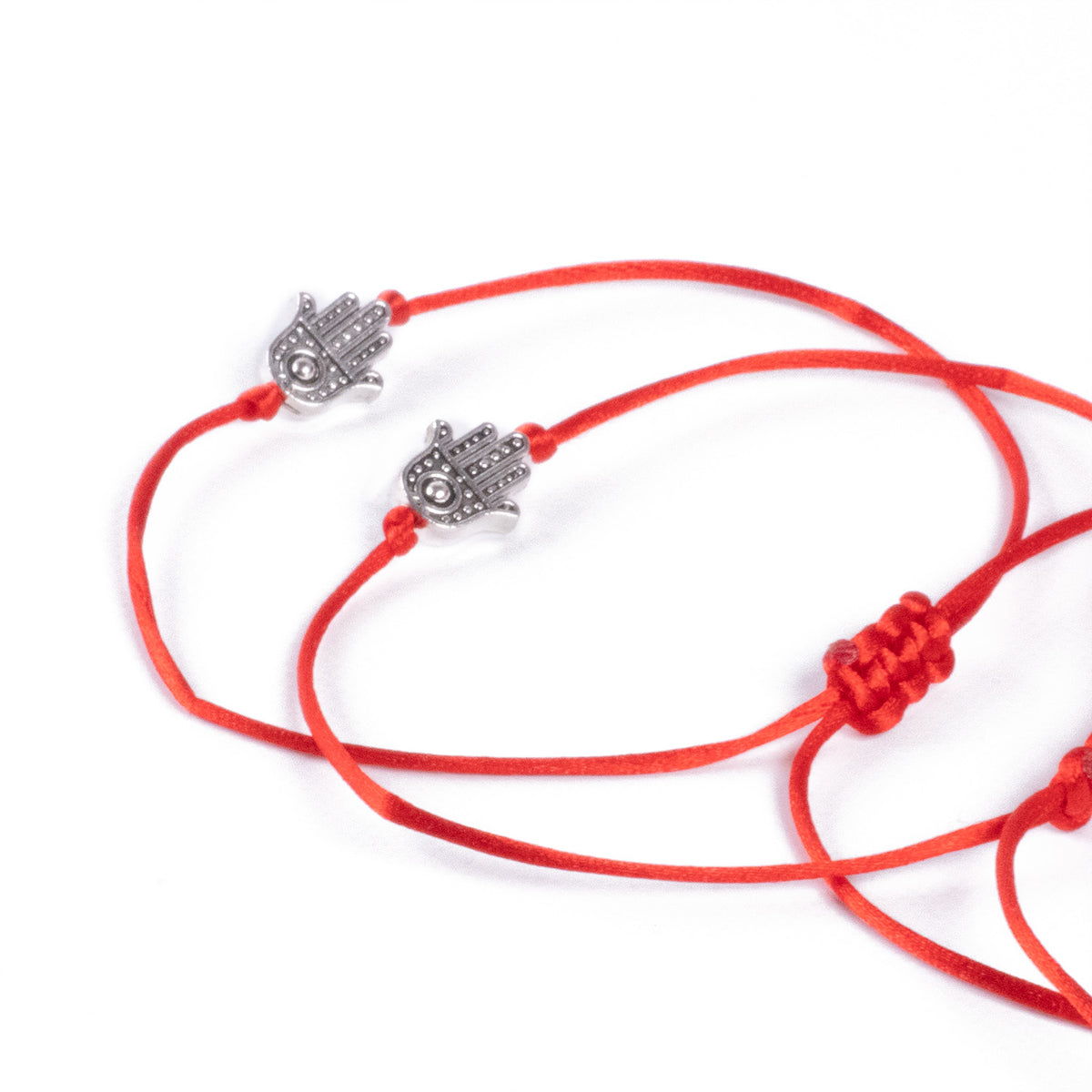 Conjunto pulseras del Deseo - Hilo Rojo con Mano de Fátima